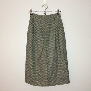 Toffs Midi Skirt Houndstooth Black and White Pockets Women's Size 6 Vintage